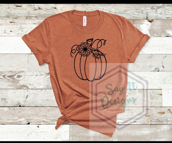 Pumpkin Outline in black