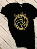 Live love Volleyball in gold