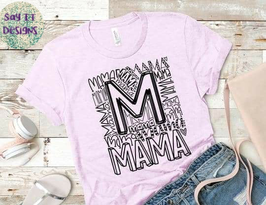 Mama Typography in black