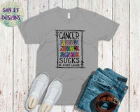 Cancer Sucks in Every Color Rainbow Square Shaped