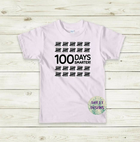 School 100 Days Smarter Tick Marks in Black