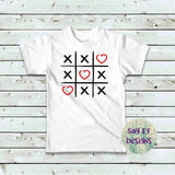 Tic Tac Toe Hearts red and black