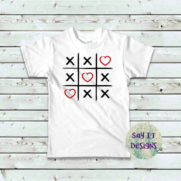 Tic Tac Toe Hearts red and black