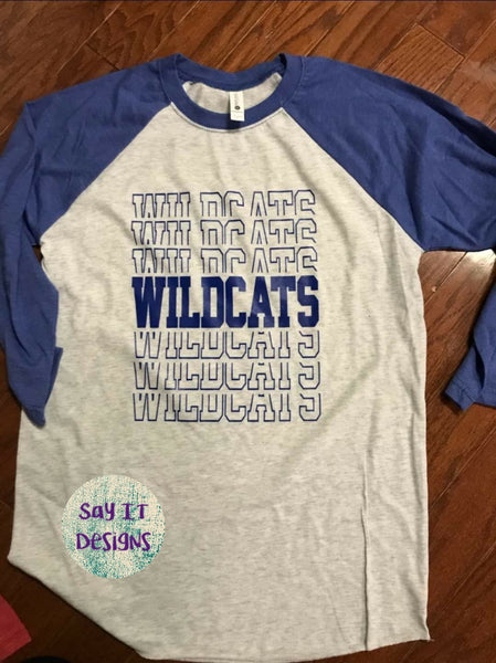 Wildcats repeated in white